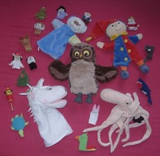 5 Handpuppen + 13 Fingerpuppen IKEA Bambia Sterntaler Butlers