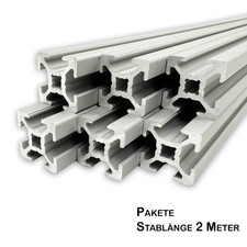 Aluprofil 20x20 mm | Nut 6 | B-Typ | 2 Meter Pakete | Nutprofil Bosch kompatibel