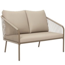 2-Sitzer Rattansofa mit Kissen