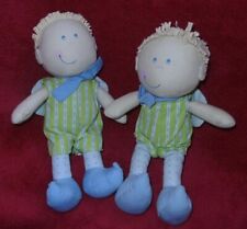 2 x HABA Engel Schutzengel Stoffpuppe Junge blau grün ca 24 cm