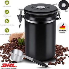 Kaffeedose 1.5 Liter Kaffeebehälter Edelstahl Aromadose Luftdicht mit Löffel Bür