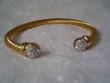 Armreifen vergoldet mit Straß von Senso di Donna - 6,2 cm