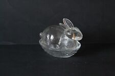 zauberhafte figürliche Bonboniere Deckeldose Glas transparent Hase