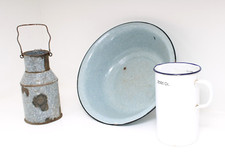 Alte Emaille Kanne Schüssel