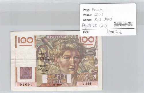 Schein frankreich 100 - -, franks