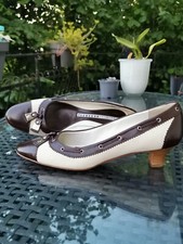 Fratelli Rossetti* Damen Pumps 38,5  Gangster Braut Leder Leinen Schuhe Mafia 