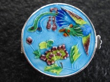 Pillendose Silber mit Emaille