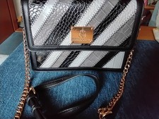 Neue schwarz grau Damen Henkel Tasche Alfredo Pauly