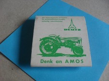 Streichholzschachtel , Deutz Trecker , Schlepper , Amos Landmaschinen Heilbr.