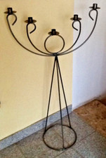 5-armig  XXL Metall Kerzenständer Kerzenleuchter Leuchter 98 cm Silber 55 breit