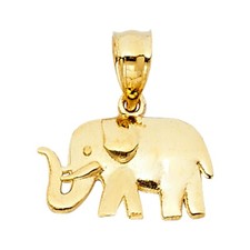 14K Gelbgold Elefant Anhänger
