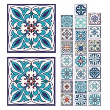 24 Pcs Fliesenaufkleber Blumen