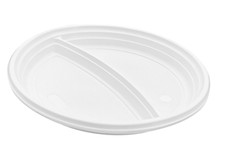 Wiederverwendbar 200x Menüteller 2 geteilt 2-fach Geschirr Teller Plastikteller