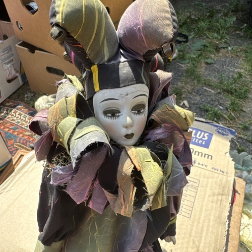 Vintage harlekin puppe - vintage,