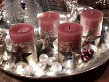 Adventszahlen silber Adventskranz Dekoration Weihnachten Sterne kein Edelrost 