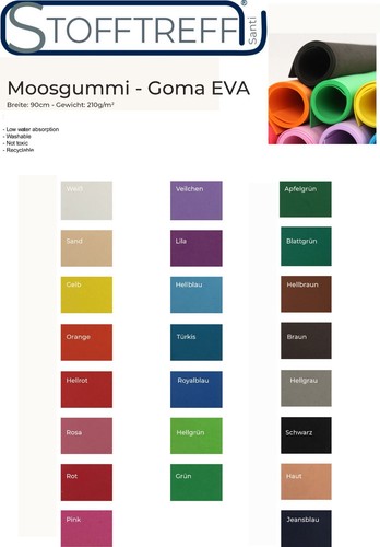 Moosgummi 50cm goma eva - moosgummi,
