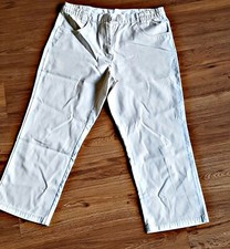 Damen Pfleger Klinik Arzt  Schwesternhose Arbeitshose weiß Gr. 36/38 3 /4 Länge