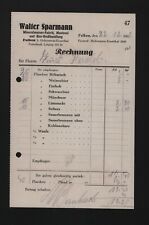 FALKEN, Rechnung 1938, Walter Sparmann Mineralwasser-Fabrik Mosterei Bier-Gross