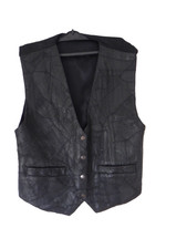 **Oldschool Damen Lederweste, Weste, Patchwork, Flickenweste, Vintage,  Gr. L*