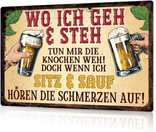 Rustikales bier metallschild - rustikales,