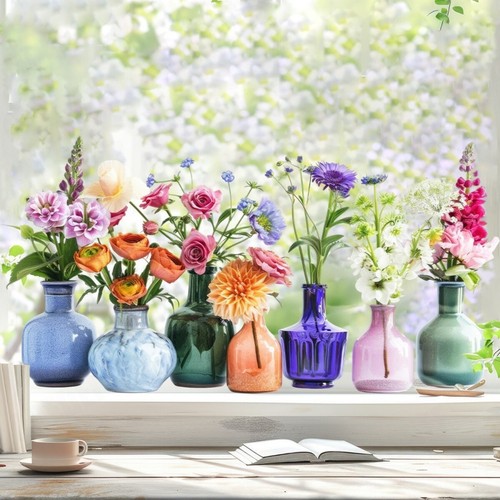 Fensterbilder vasenblumen - fensterbilder,