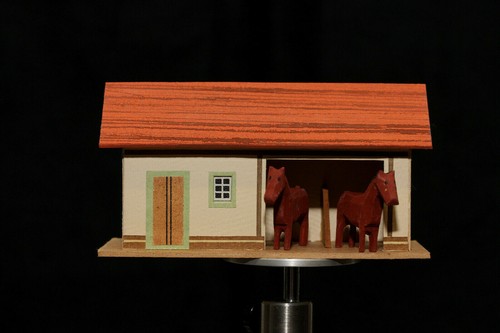 Pferdestall mit holz pferde - ,
