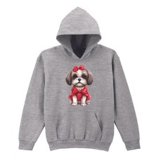Süßer Shih Tzu Welpe rote