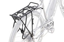 Fahrrad Alu Gepäckträger 28-29 Zoll verstellbar Federklappe schwarz 200mm Strebe