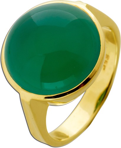 Chrysopras ring gold 585 14k - gold,