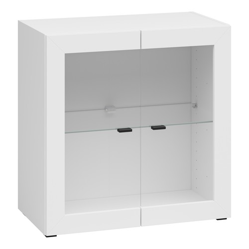 Kommode weiß 2 glastüren - weiß,