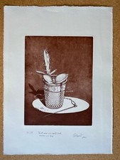 Radierung Originaldruck Kaktus, Fingerhut, Keimling, Nähnadel Roland Spohn 