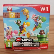 Brandneu Super Mario Bros für Nintendo Wii Karten Hülle Selten Sticker Sealed