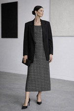 70er Maxikleid Schwarz Silber