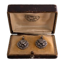 Ohrhänger Silber über Gold Antik Rosenschliff Diamant