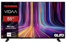 Telefunken 55 Zoll Fernseher QLED VIDAA Smart TV 4K UHD HDR Dolby Vision & Atmos