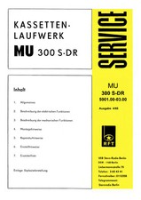 Service-Anleitung - RFT Kassettenlaufwerk MU 300 S-DR - VEB Stern-Radio Berlin
