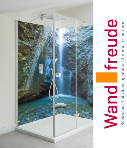 Duschrückwand alu wasserfall - duschrückwand,