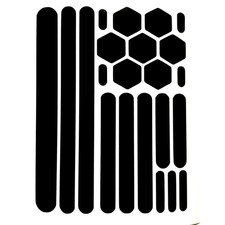 22 x Reflektor Aufkleber Folie Band Streifen Schwarz selbstklebend Reflexfolie