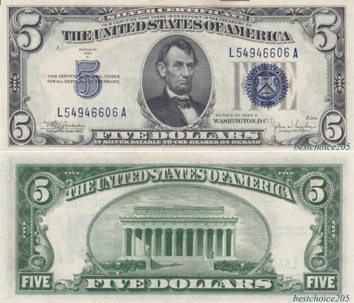 Silver certificate dollars - 5,