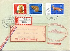 S.S. DEUTSCHLAND - 28.3.1968 R-Zettel 23 Kiel 1 ym - aus Salvador de Bahia