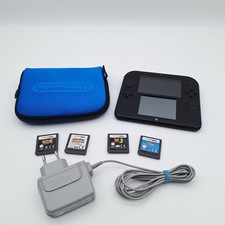 Nintendo 2DS - Konsole - Blau/Schwarz + Ladekabel + CASE + Spiele