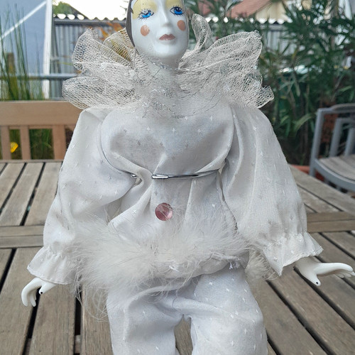 Porzellanpuppe pierrot clown - porzellanpuppe, pierrot/clown