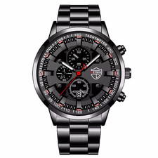 Armbanduhr Herren Uhr Quartz Edelstahl  Business Modern Silber Gold Schwarz, Neu