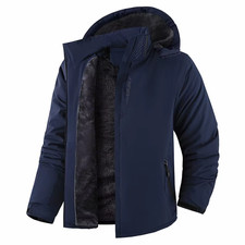 Verdickte Fleece-Winterjacke für Herren, winddicht, wasserdicht, Baumwollmantel,