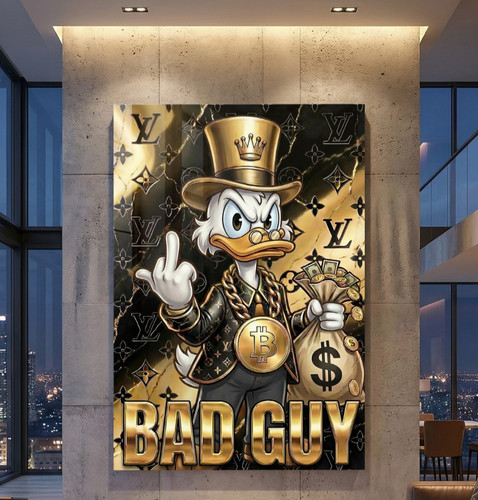 Pop art gold dagobert - art, duck