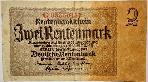Deutsches reich rentenmarkt - reich, 2