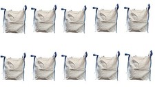 10 Stück Big Bag 60x60x60cm 1.000kg 4 Schlaufen Transportsack Gartenabfall 