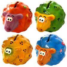 4er Set Spardosen Schaf Tiere