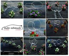 RATAN RINGE Autoschmuck Braut Paar Rose Deko Dekoration Hochzeit Autodeko Ratan