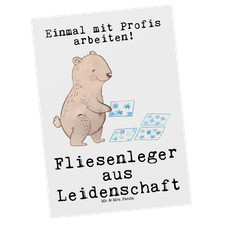 Postkarte Fliesenleger Leidenschaft - Geschenk Feier Bad Fliesenfachhandel